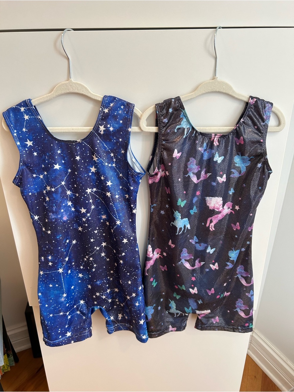 Blue Galaxy & Black Unicorn Gymnastics Leotard Set - Size 130 (7/8) - Picture 2 of 7